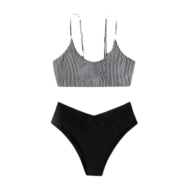 Damen Bikiniset mit raffiniertem Trägerdesign und hoch tailliertem Höschen Drune