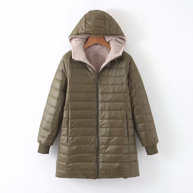 Damen Steppjacke mit weichem Teddyfutter und praktischer Kapuze Drune