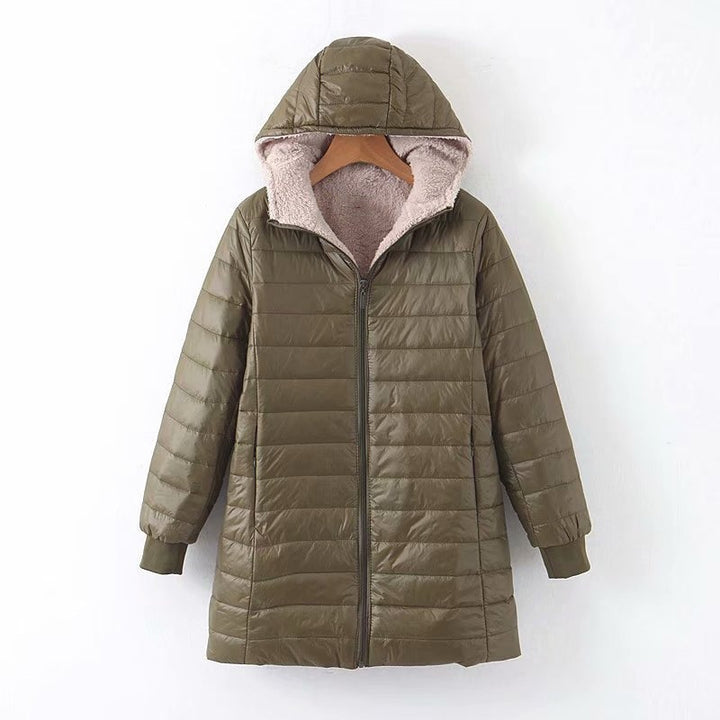 Damen Steppjacke mit weichem Teddyfutter und praktischer Kapuze Drune