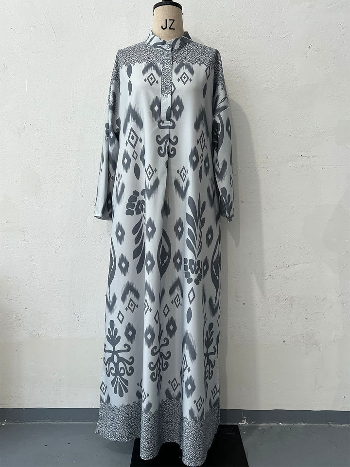 Damen Maxi-Kleid mit feinem Muster Drune