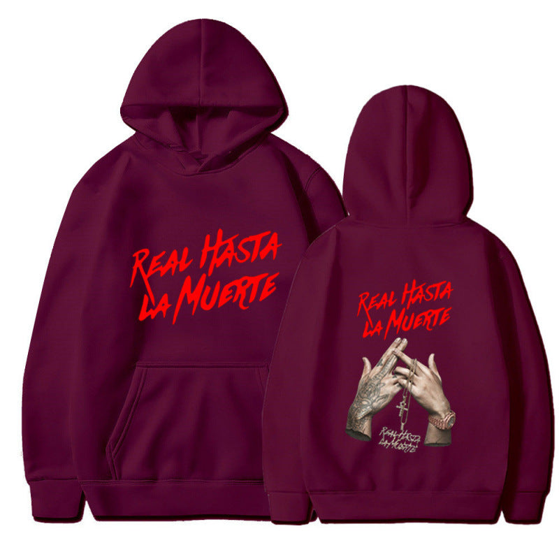 Damen Kapuzensweater mit auffälligem Schriftzug in urbanem Stil Drune