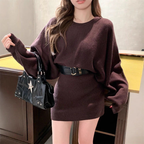 Damen Strickkleid mit lässigem Schnitt und harmonischer Rippstruktur Drune