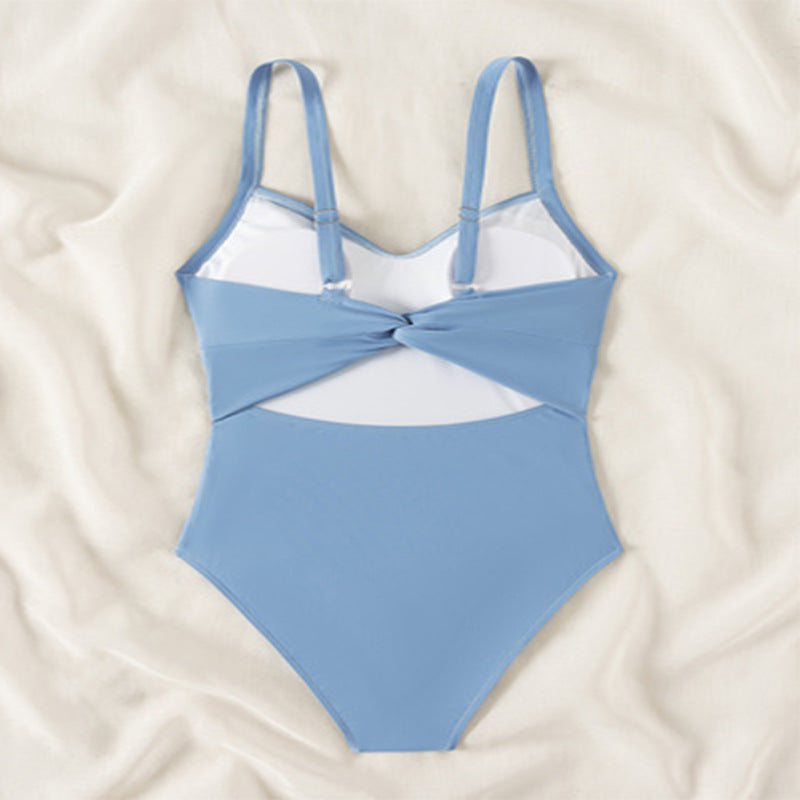 Damen Eleganter Wickelbadeanzug mit raffinierten Raffungselementen Drune