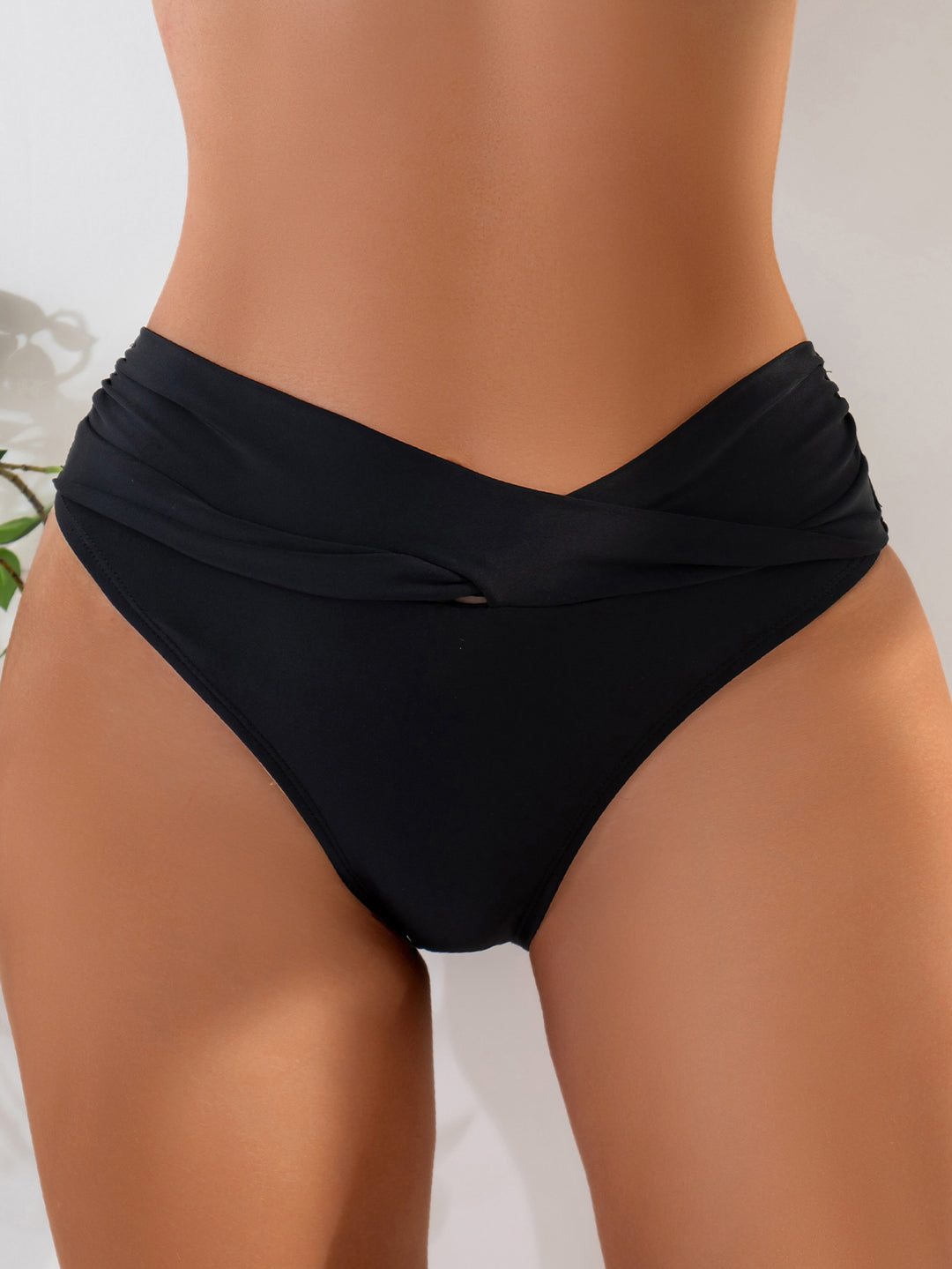 Damen Hochgeschnittene Rüschen-Bikinihose Drune