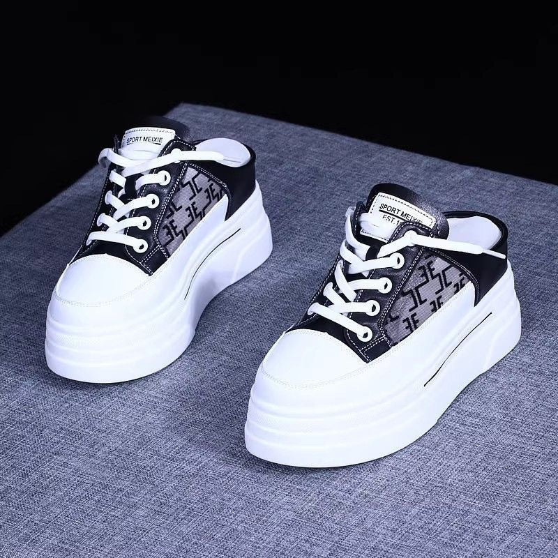 Damen Plateau Sneakers mit modischem Slingback-Design und atmungsaktiver Obermaterial Drune