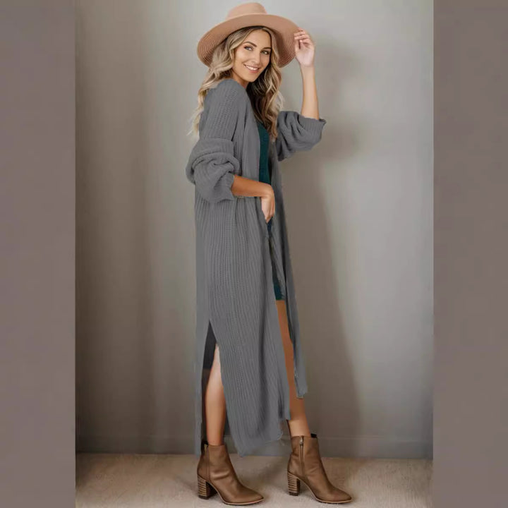 Damen Strickcardigan mit offenen Kanten und lässiger Passform Drune
