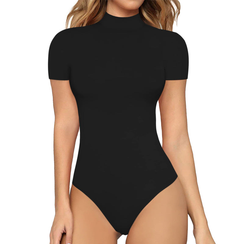Damen Body mit hohem Kragen und Kurzarm Drune