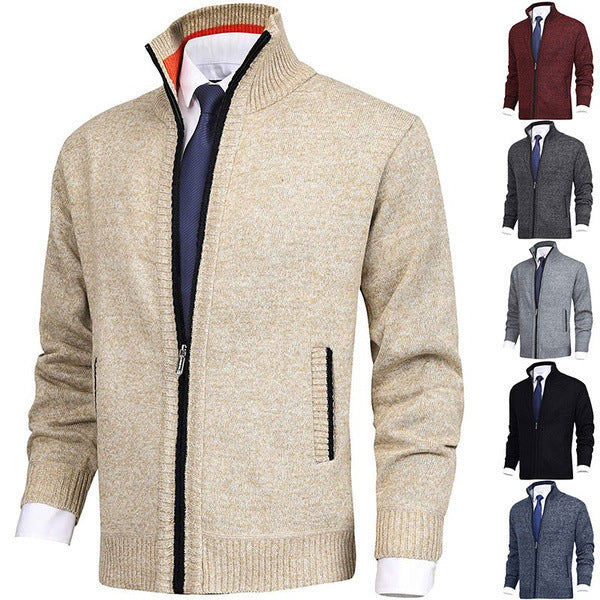 Herren Strickjacke mit Stehkragen und Reißverschluss Drune