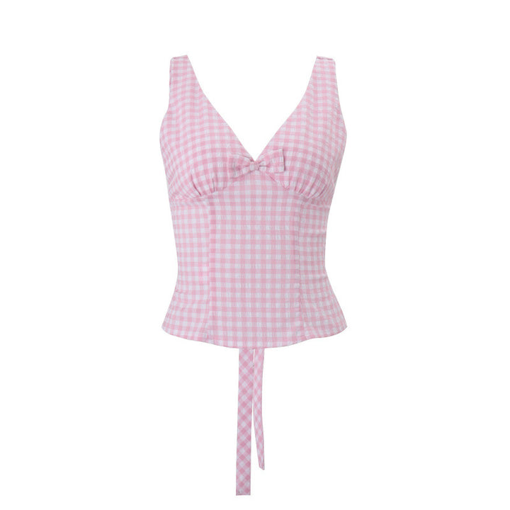 Damen V-Ausschnitt Top mit Rüschen-Detail Drune