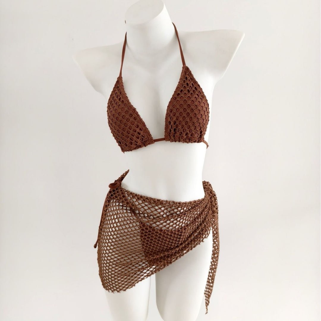 Damen Triangel-Bikini mit modischen Netzrock-Details Drune