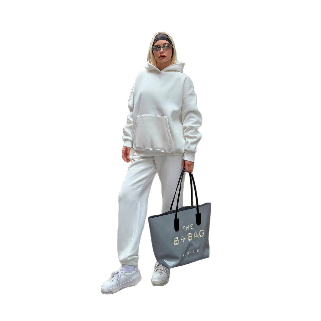 Damen lässiger Oversized Hoodie und weite Hose Set Drune