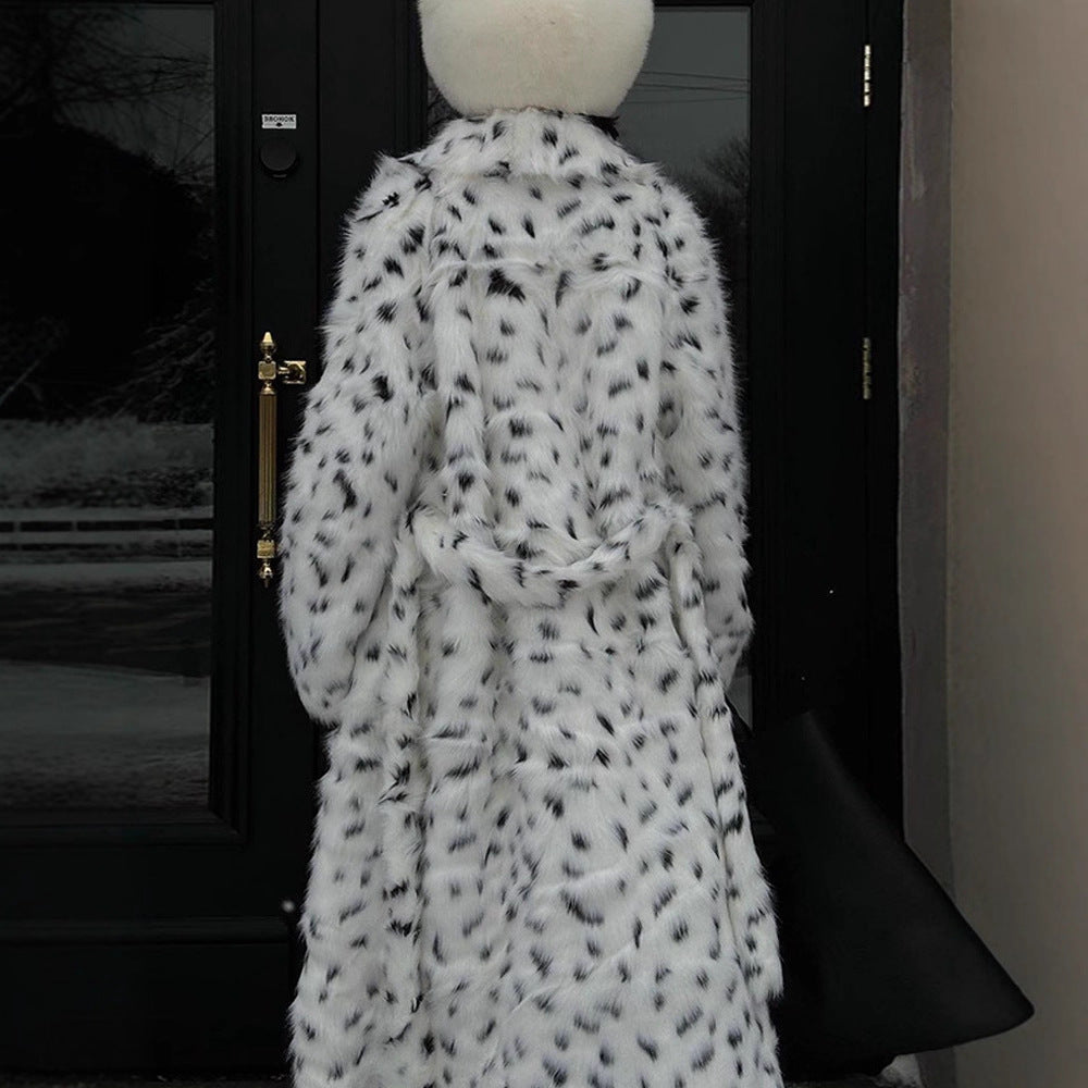 Damen luxuriöse Kunstfelljacke mit auffälligem Tiermotiv Drune
