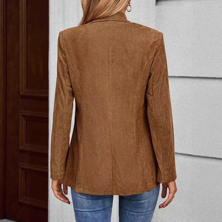 Damen Eleganter Blazer aus samtweichem Stoff mit strukturierter Oberfläche Drune