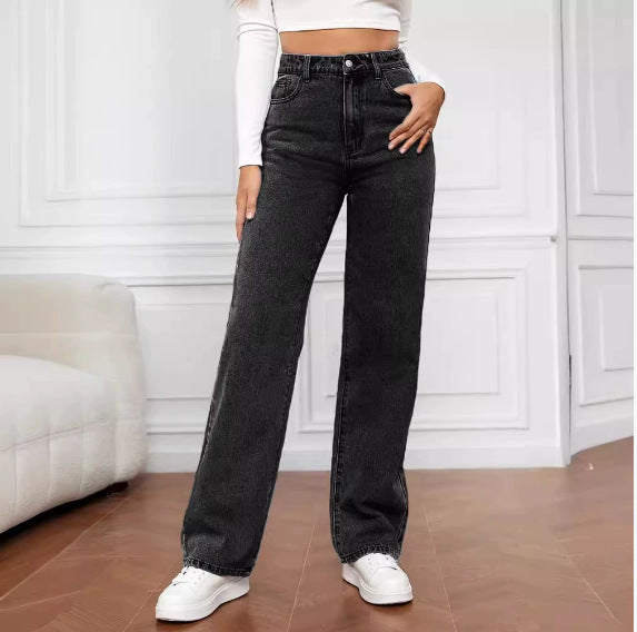 Damen Weitgeschnittene Hochbundjeans Drune