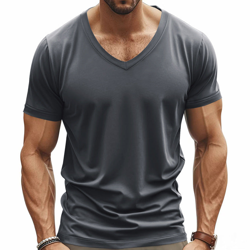 Herren nan V-Ausschnitt Funktionsshirt aus leichtem Interlock mit figurnahem Schnitt Drune