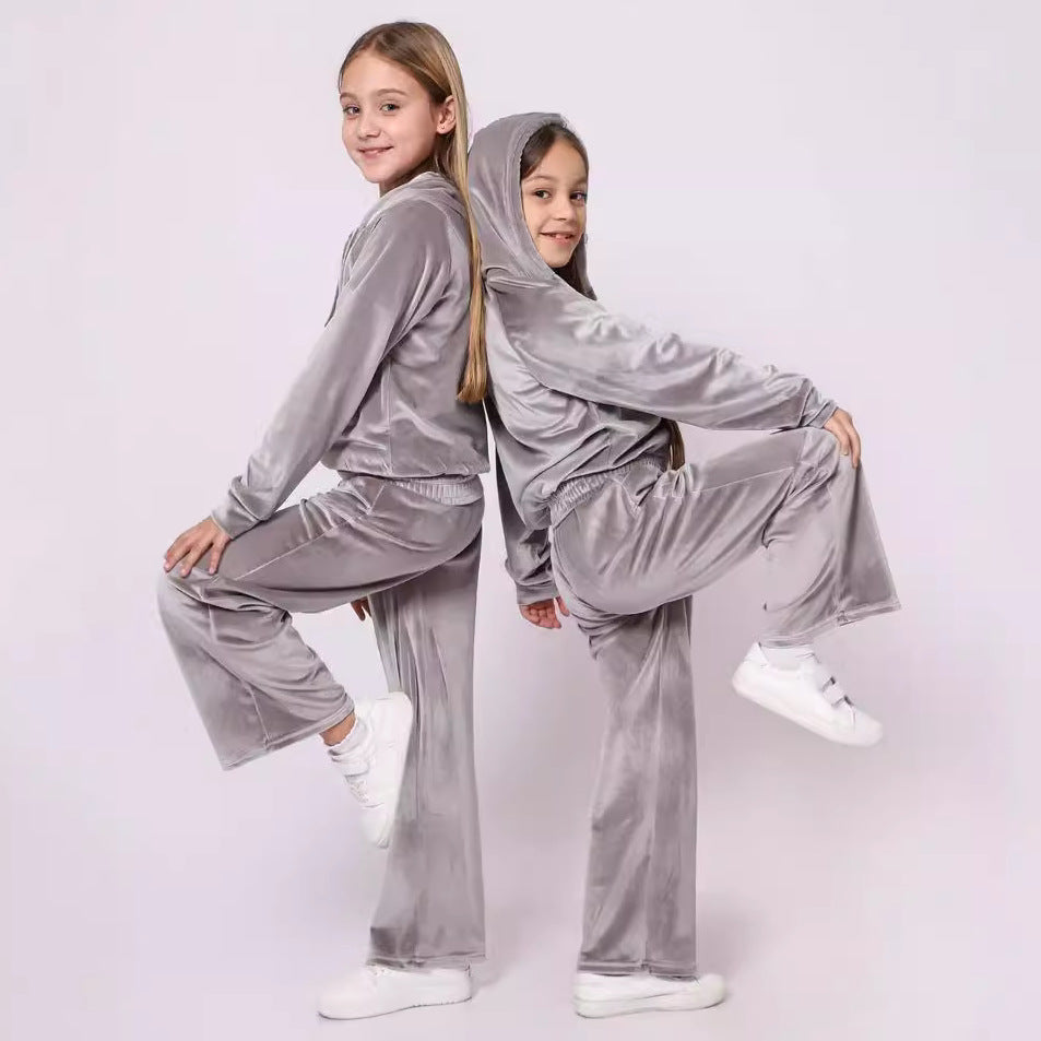 Damen Sportliches Fleece-Trainingsjacken-Set Drune
