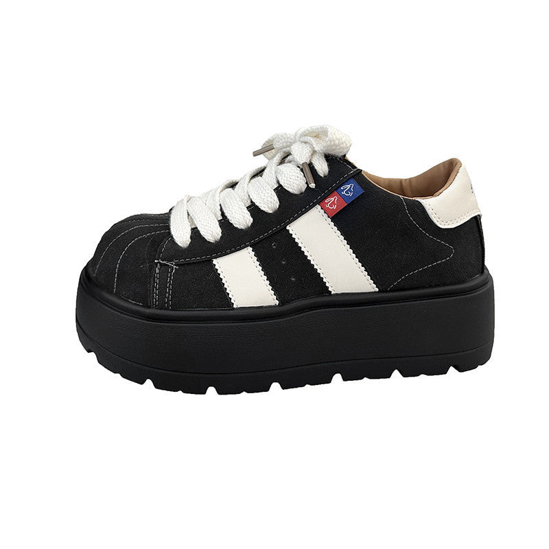 Damen Hochwertige Freizeitsneaker mit dicker Plateausohle und atmungsaktiver Mesh-Oberfläche Drune