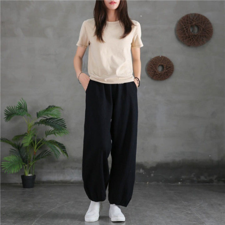 Damen Bequeme Luftpants mit elastischem Bund Drune