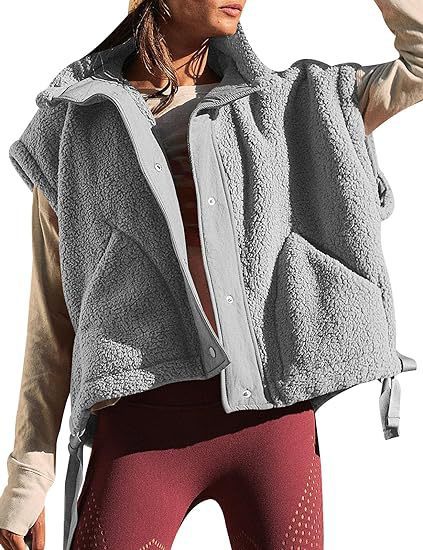 Damen kuschelige Weste aus Fleece mit praktischen Taschen und innovativem Design Drune