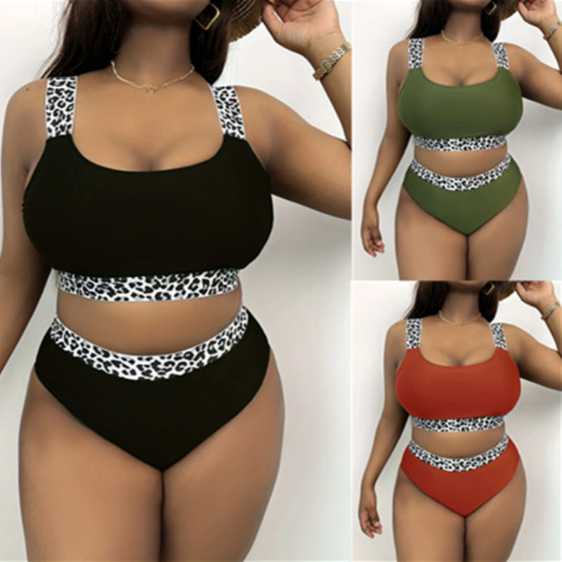 Damen Hochgeschnittenes Bikini-Set mit trendigem Tiermuster Drune