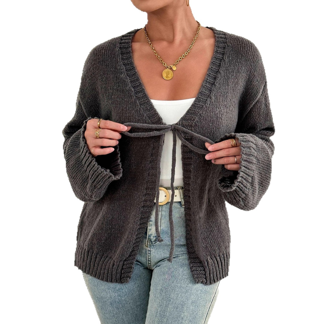 Damen Strickjacke mit Bindegürtel Drune