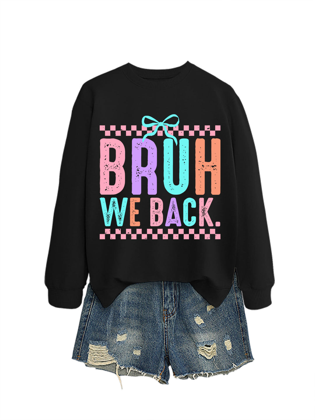 Damen Sweatshirt mit fröhlichem Druck und bequemer Passform Drune