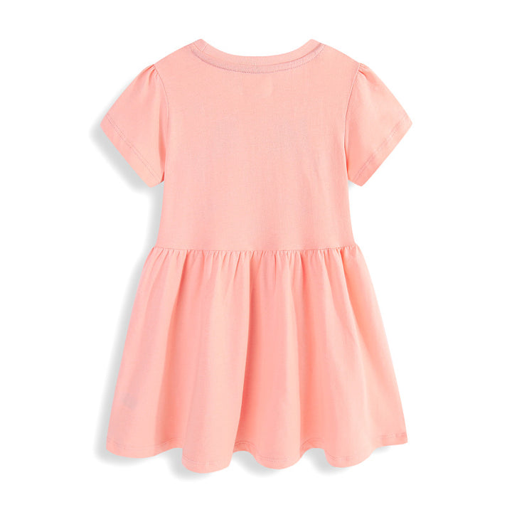 Mädchen Sommerkleid mit buntem Einhornmotiv und fröhlichen Applikationen Drune
