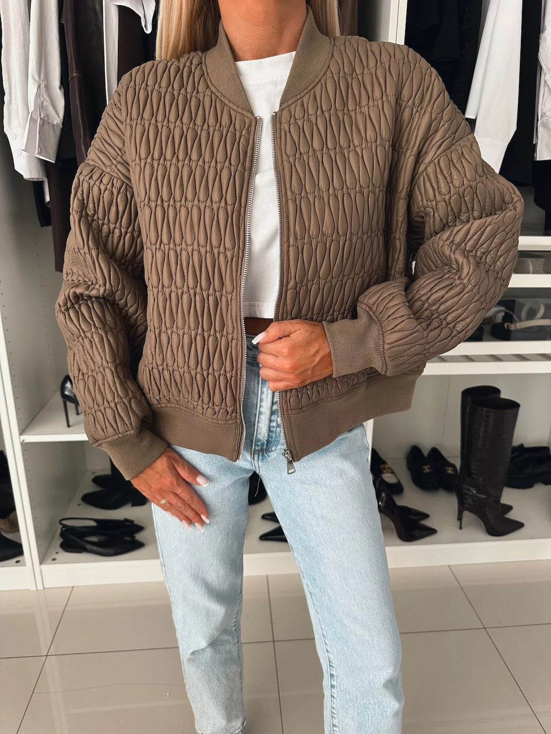 Damen Steppjacke im lässigen Oversized-Stil mit besonderen Steppdetails Drune