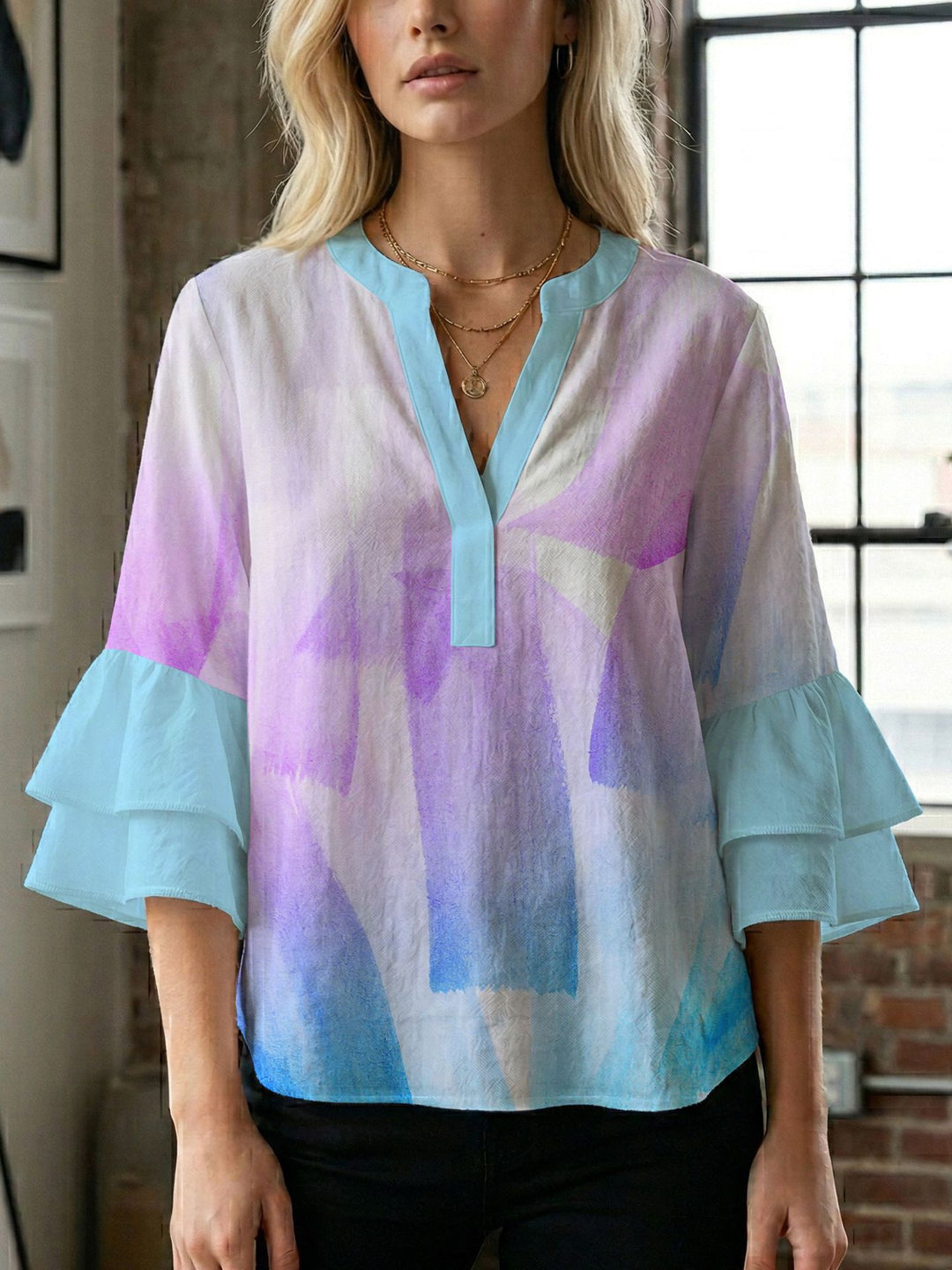 Damen Bluse mit wunderschönen floralem Design Drune