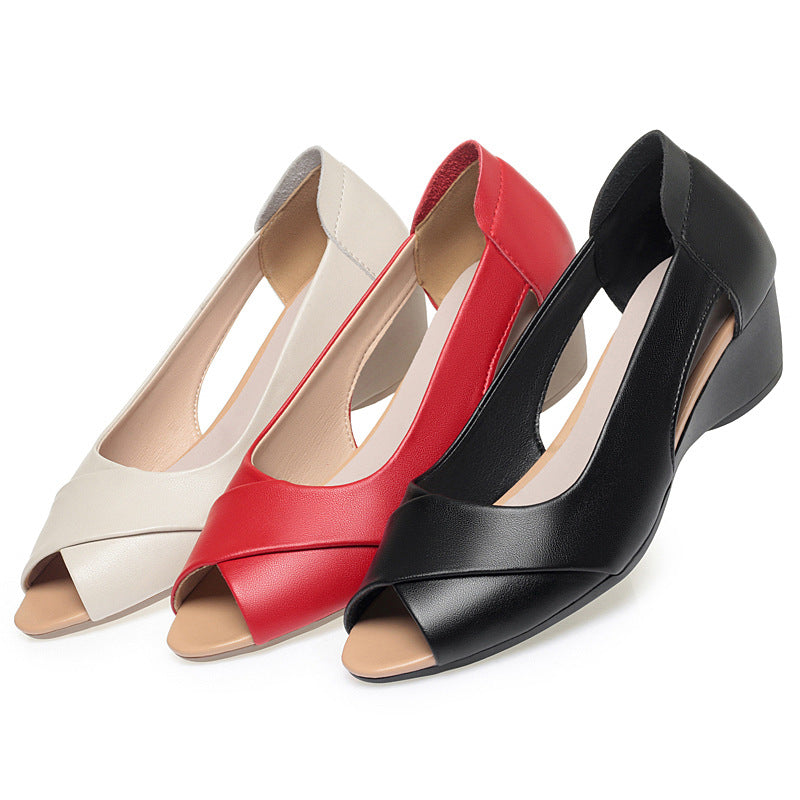 Damen offene Wedgeschuhe mit modischem Schnitt und komfortablem Fußbett Drune