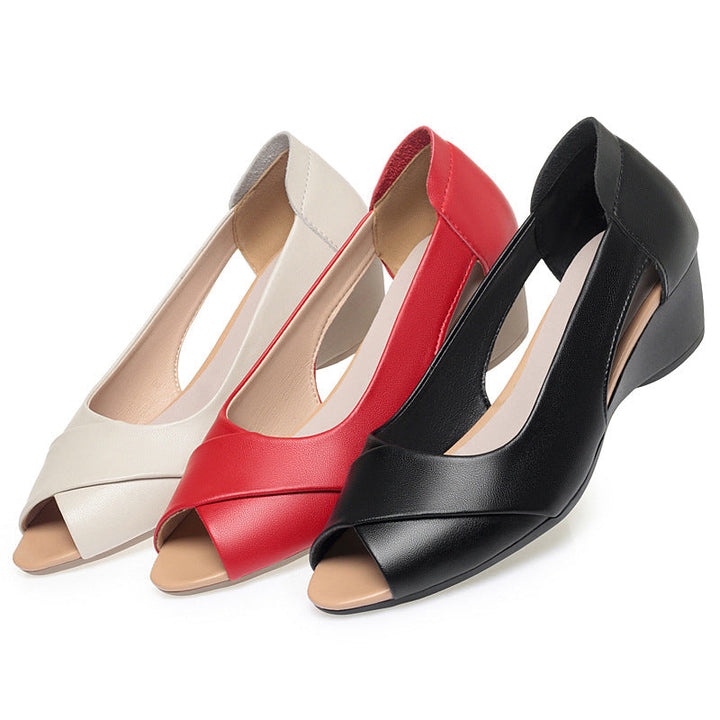 Damen offene Wedgeschuhe mit modischem Schnitt und komfortablem Fußbett Drune