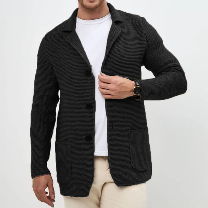 Herren Strickjacke mit warmem Schalkragen und praktischen Taschen Drune
