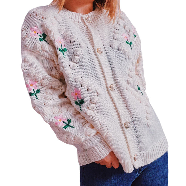 Damen Strickjacke mit floralem Muster Drune