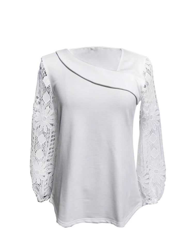 Damen Designer Bluse mit Spitzeneinsätzen und elegantem Schnitt Drune