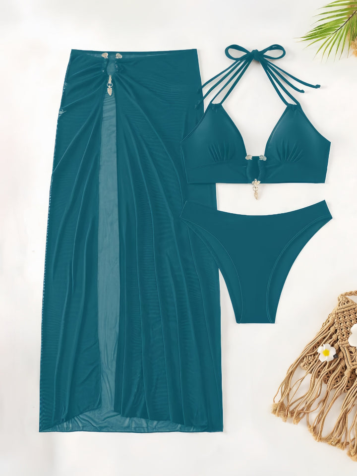 Damen Bikini-Set mit elegantem Wickelrock und raffinierten Details Drune