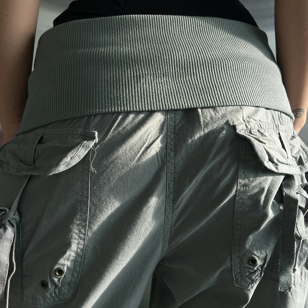 Damen Modische Cargo-Hose mit elastischem Bund und praktischen Taschen Drune