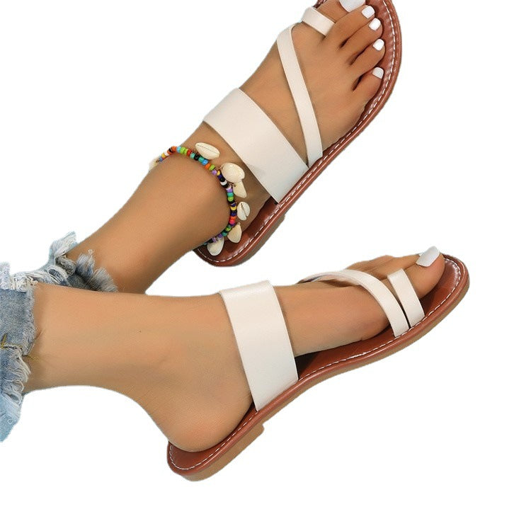 Damen Minimalistische Riemensandalen mit bequemer Sohle Drune