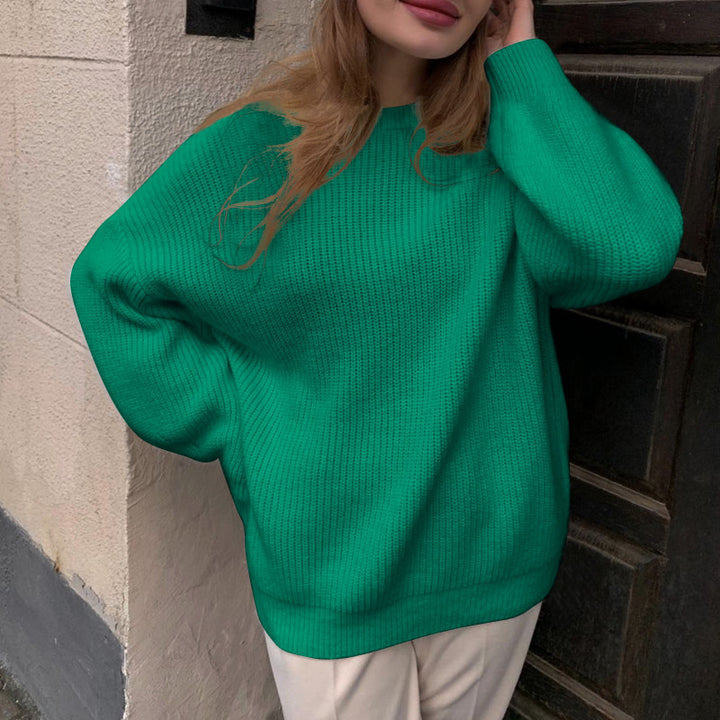 Damen oversized Strickpullover mit lockerem Schnitt und feiner Textur Drune