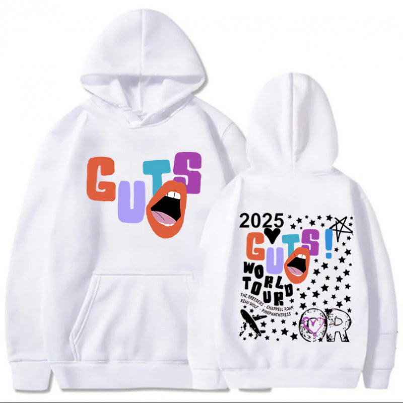 Damen Kapuzenpullover mit kreativen Grafikelementen und einzigartigem Tour-Print Drune