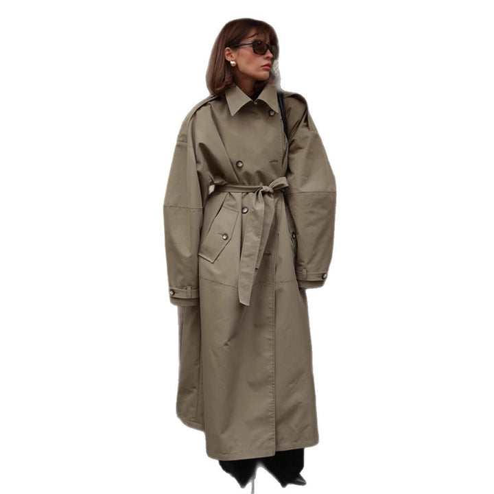 Damen Trenchcoat mit Bindegürtel und praktischen Taschen Drune