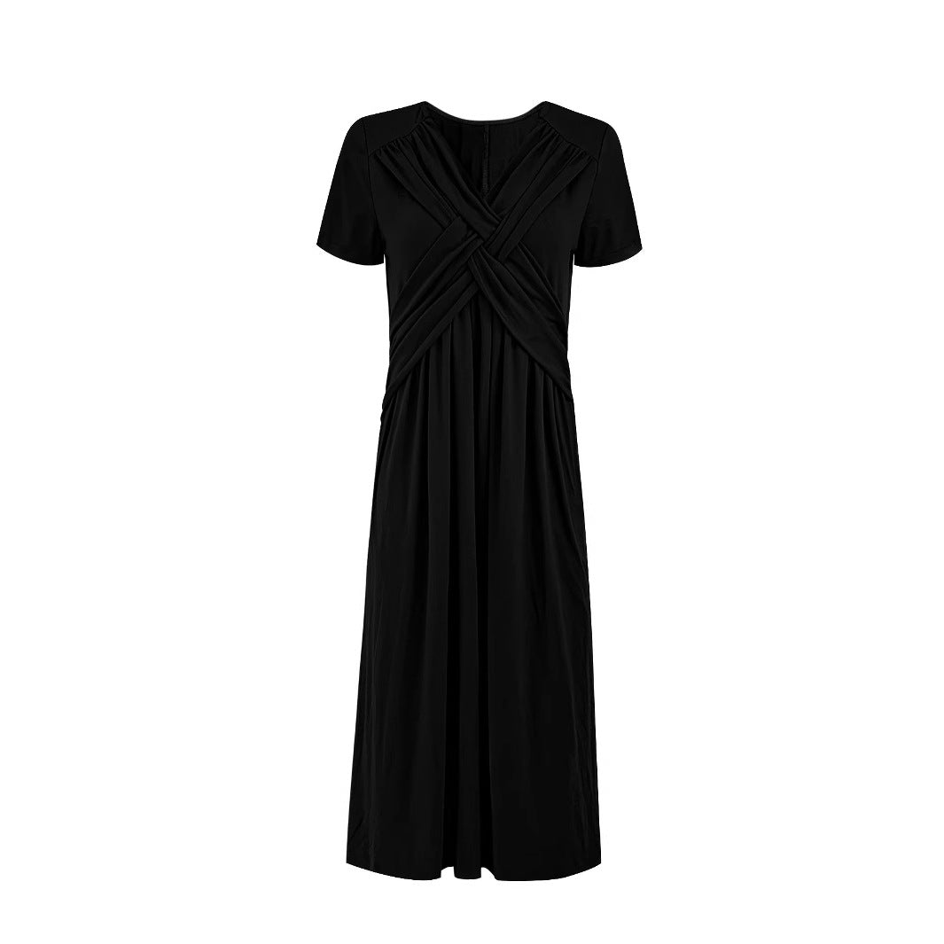 Damen Jumpsuit mit figurbetontem Wickeldesign und elegantem V-Ausschnitt Drune