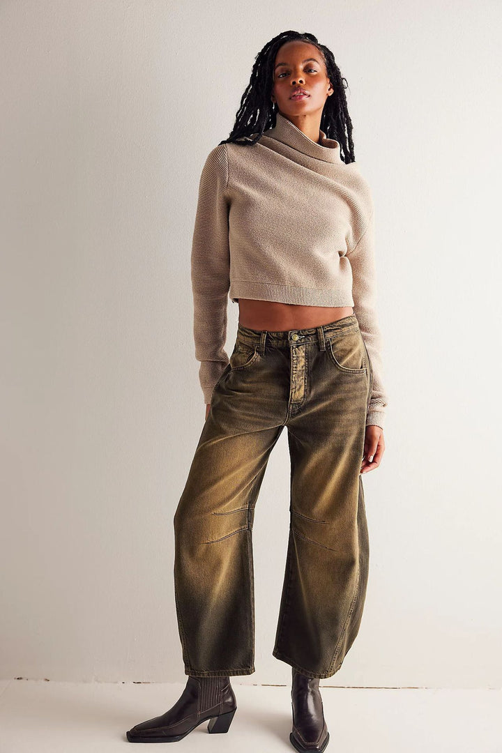 Damen Baggy-Jeans im Modernen Stil Drune