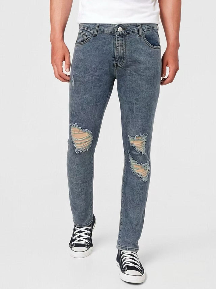 Herren Destroyed Jeans mit modischem Used-Look Drune