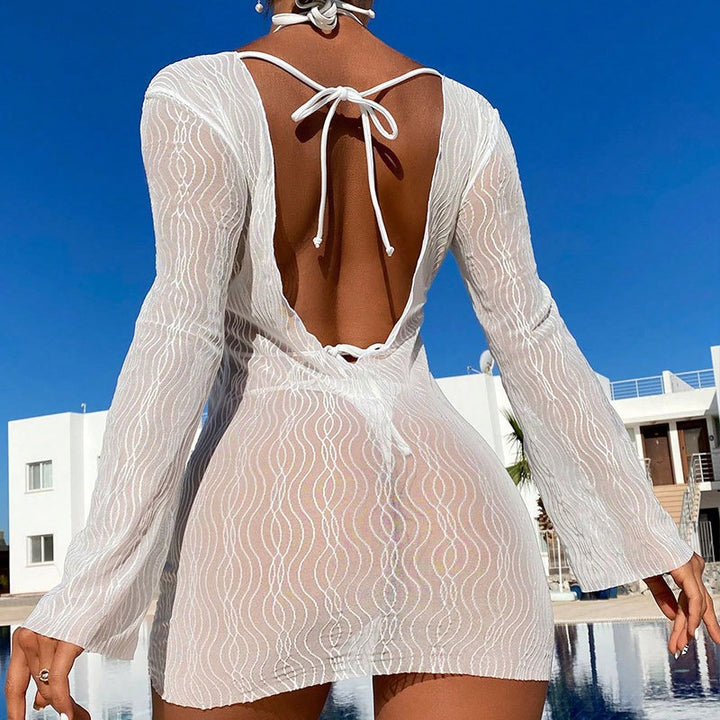 Damen Transparente Strandkleid Drune