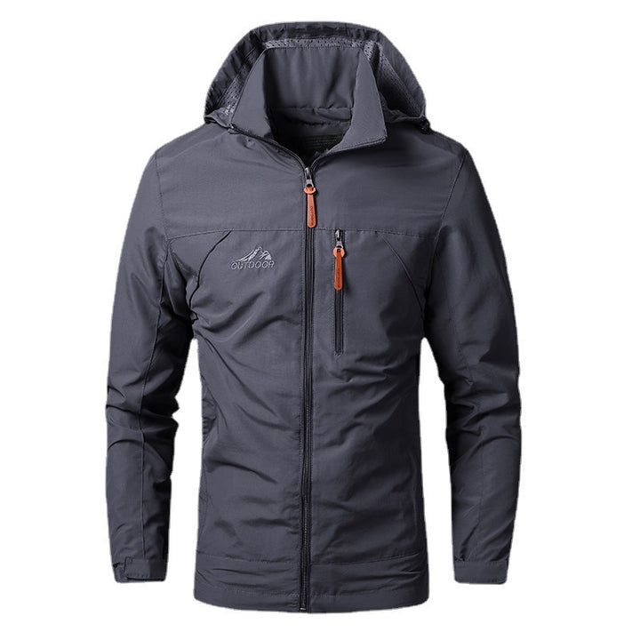 Herren nan leichte wasserabweisende Softshelljacke mit Kapuze und Sicherheitsreißverschluss Drune