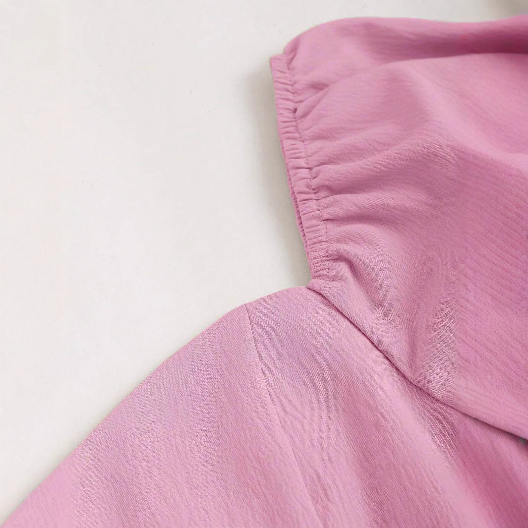 Damen Minikleid mit Puffärmeln und schickem Herz-Ausschnitt Drune