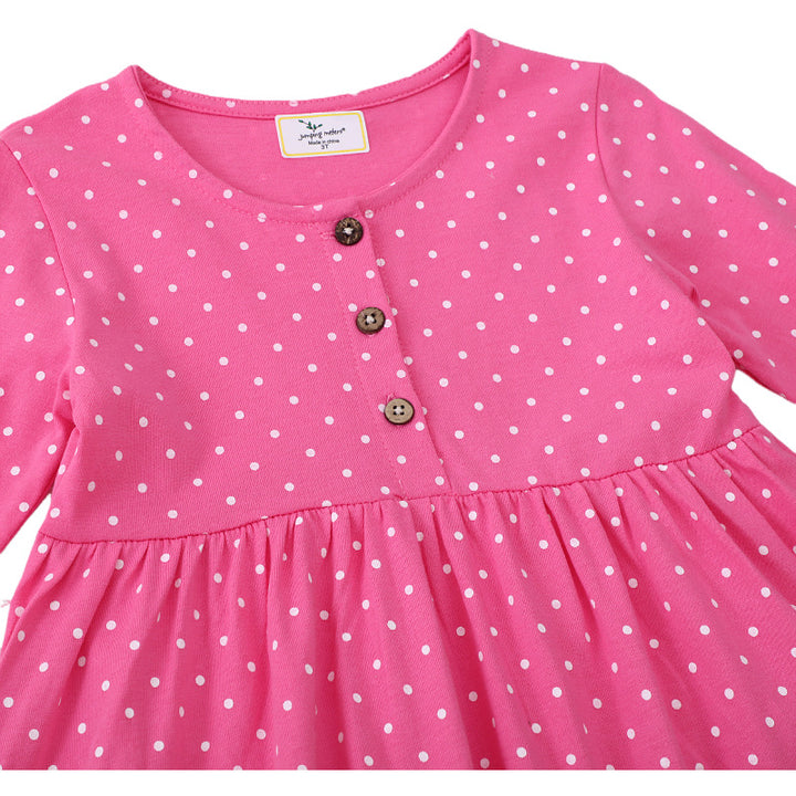 Mädchen Polka-Dots Baumwollkleid mit bezaubernden Feen-Motiven Drune