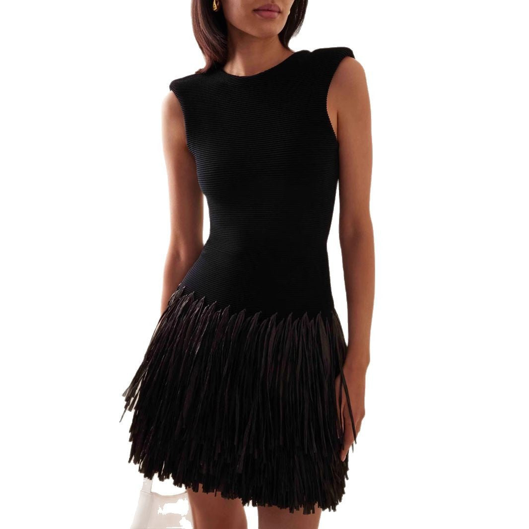 Damen Fransenmini-Kleid mit figurbetontem Schnitt Drune