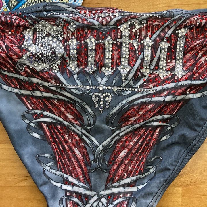 Damen Triangel-Bikini mit auffälligem Grafikumrandung Drune