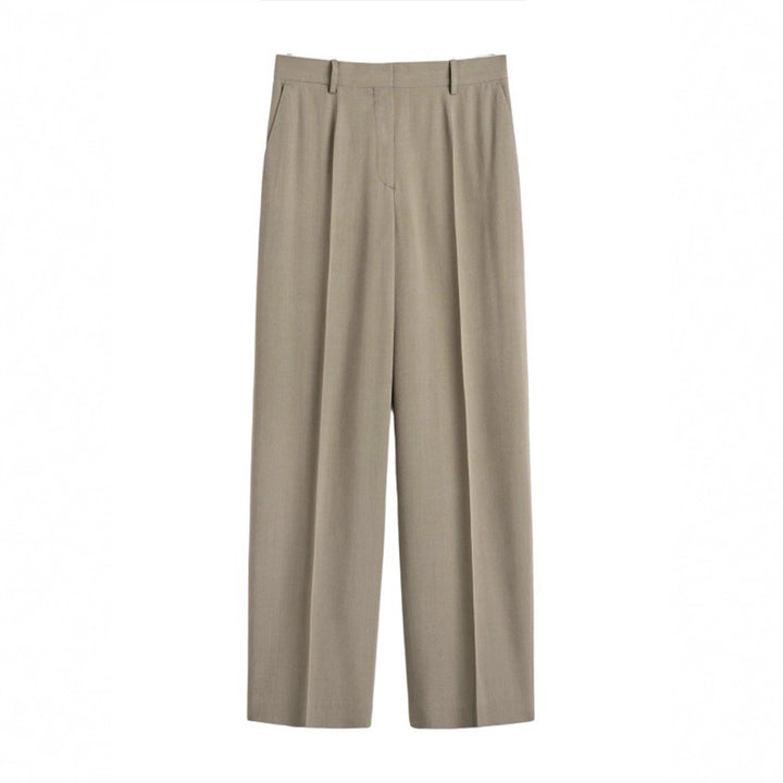 Damen elegante Hochbundhose mit weitem Bein und stilvollem Flächenfinish Drune